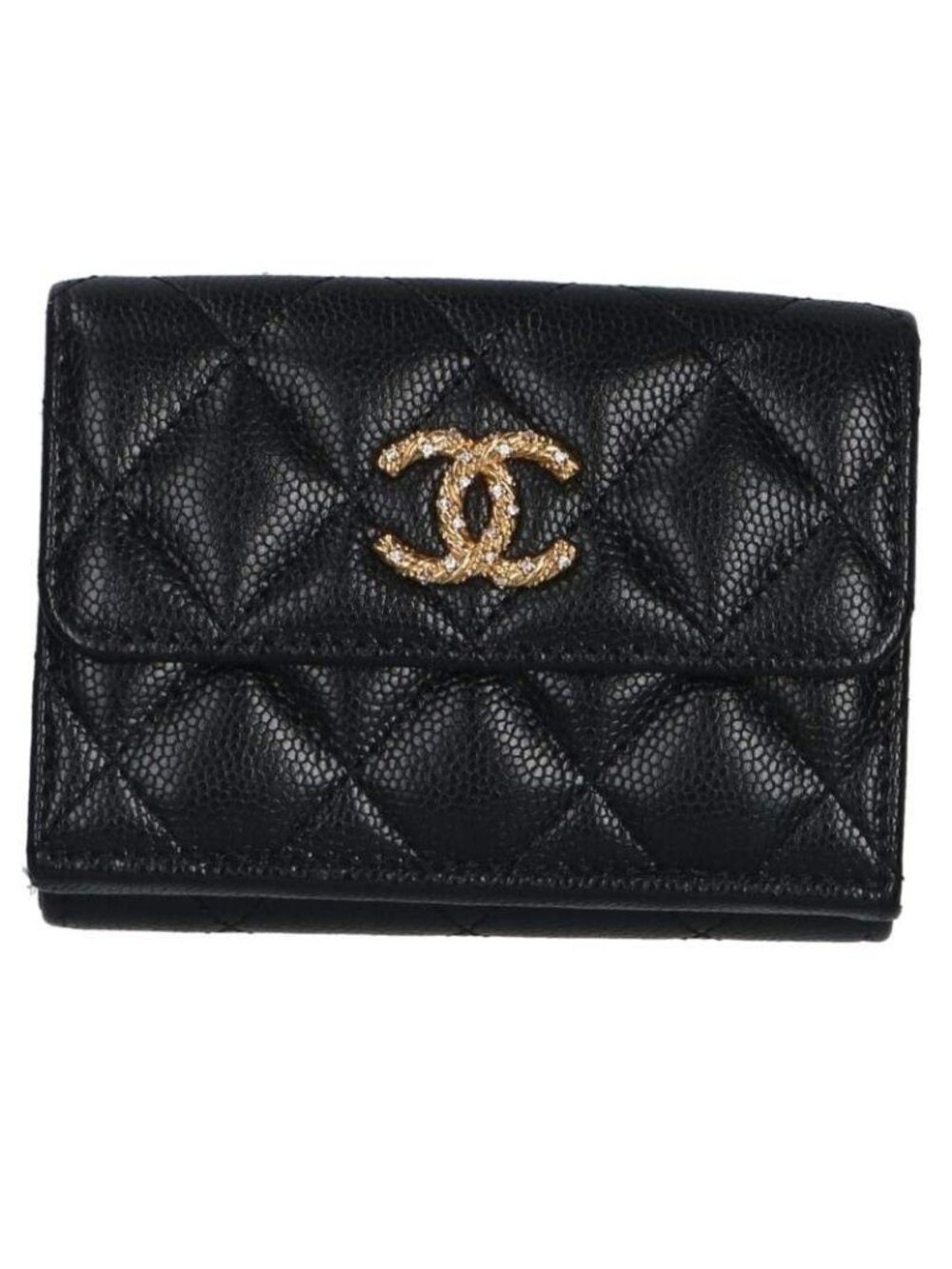 Chanel CC Logo Quilted Compact Wallet